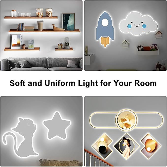 Tatazone White COB Led Strip Light Max with RF Remote, 16.4ft 6500K Dimmable Ultra Bright Daylight White COB Light Strip, Indoor COB Led Lights for Mirror, Ceiling, Kitchen, Room, Cabinet, Closet