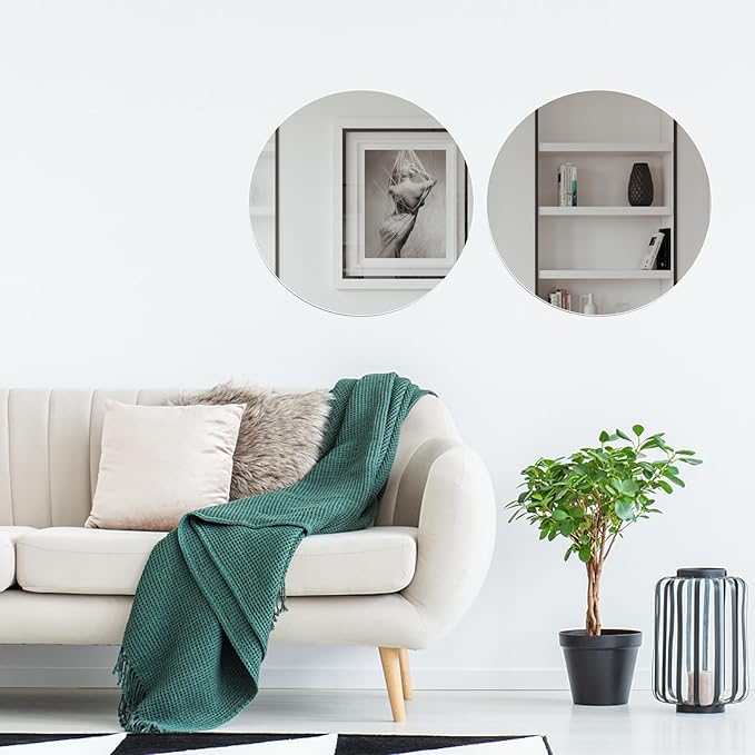 Acrylic Round Mirrors Self Adhesive Non Glass Mirror Circle Wall Mirror Clear Wall Sticker Decals for Wedding Table Centerpiece and Home Living Room Bedroom Wall Decor(4 inch/10pcs)