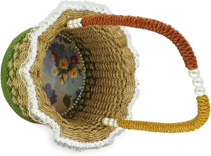Zenpeace Wicker Basket, Suitable For Hand-Woven Basket In Bedrooms, Kitchens, Bathrooms and Living Rooms, for Organizing and Decorating Projects, Storage Clothes and Various Items vases