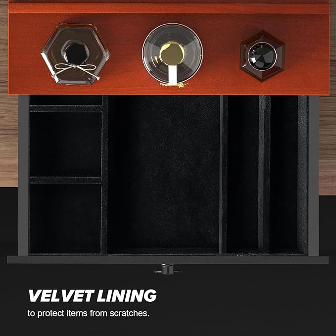 upcessory Cologne Organizer for Men, 4 Tier Perfume Stand, Cologne Shelf with Drawer and Hidden Compartment Perfume Display Holder, A Gift for Men