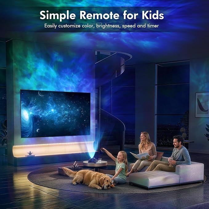 Rossetta Dual Lens Galaxy Projector, Star Projector for Bedroom with White Noise & Bluetooth Speaker, Remote, Timer, Aurora & Nebula Night Light for Party, Home Decor, Gifts for Kids Adults Teens