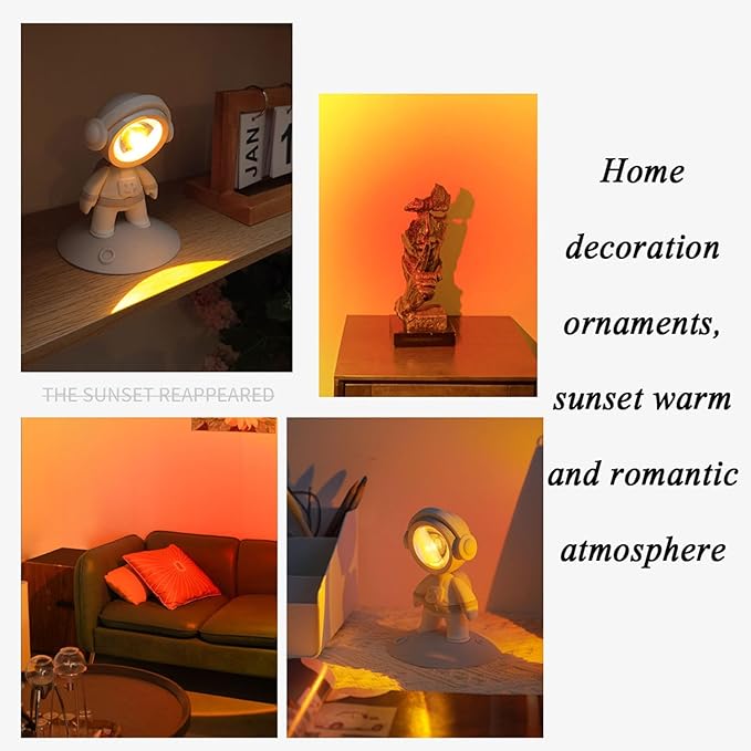 Sunset lamp Projector Sunset lamp Rechargeable Sunset Atmosphere Lamp, Photography Fill Light, Soft Bedside Lamp for Bedroom /339