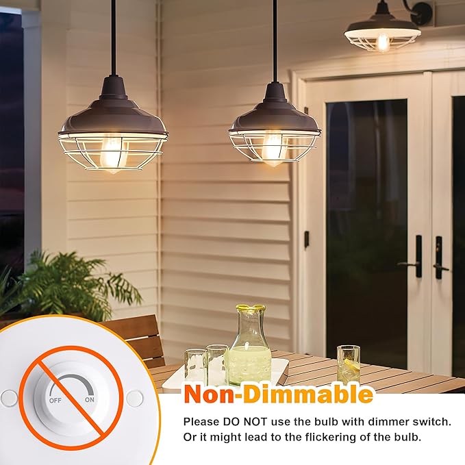 ASOMST 4-Pack Vintage Edison Bulbs 60W Equivalent, 850LM 6W LED Light Bulb Warm White 2700K, ST58 Filament Lighting E26 Base, Non-Dimmable
