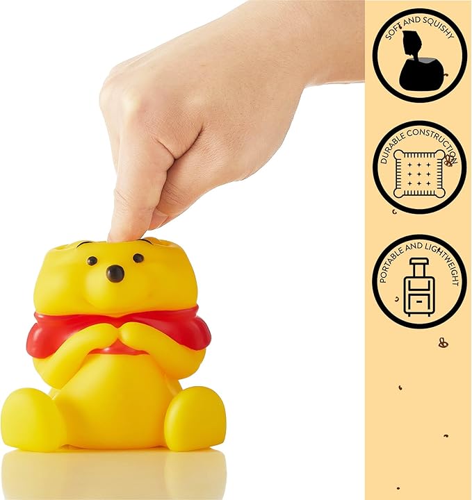 Disney Winnie The Pooh Squishy Mood Night Light 6" LED Soft Mood Lamp for Decor, Kids Bedrooms, Collectors & Gift Giving