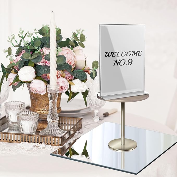 Mymonfif 12" Square Mirror Centerpieces, Set of 12 Mirrors for Centerpieces, 2mm Glass Mirror Plates, Mirror Tray, for Wedding Table, Party Decorations, Candle Plate Set, Craft, Christmas Decorations