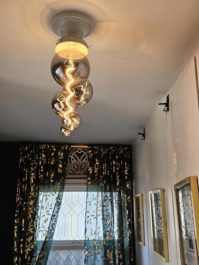 40 Watt Decorative Vintage LED Light Bulbs, Special Huge Bubble 4W LED Filament Edison Bulb,2700K Oversized Electroplated Warm Lights,Dimmable E26 Lamp Base,1-Pack
