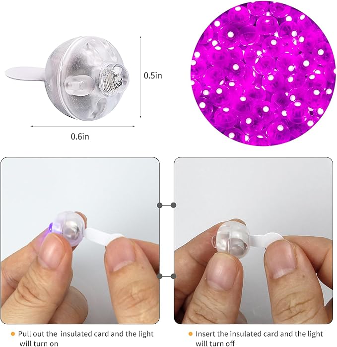 Aogist Balloon Lights with Hook,Long Standby Time,Waterproof Mini Light for Birthday Party Wedding Christmas Halloween Easter Decorative (50Pcs-Flash, Pink)