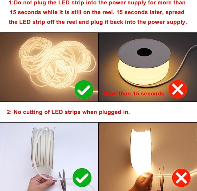 BENLUN AC 110V COB LED Strip Lights Outdoor Waterproof 65.6ft, 3000K Warm White Super Bright 200W CRI 90+ LED Rope Light, IP65 Flexible Cuttable, for Bedroom Garden Commercial House
