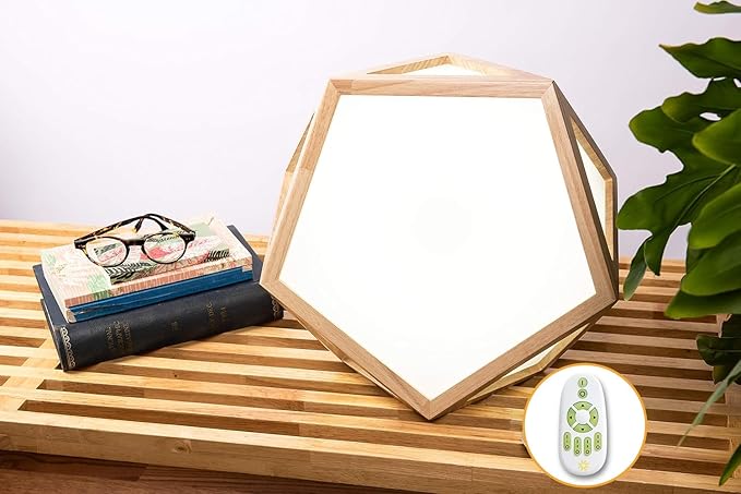 DayBright Light Therapy Lamp Full Spectrum, 10,000 LUX, UV-Free, Full Size, Adjustable, Happy Sun Lamp, Sunlight Lamp for Daylight Feelings - Crafted from Solid Wood