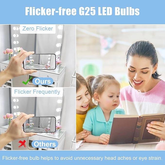 hansang 12 Pack Bathroom Light Bulbs, 5000K Daylight LED Globe Light Bulbs, 60W Equivalent E26 Base, G25 Vanity Light Bulb for Bathroom Makeup Mirror, Bedroom Lights 120V, CRI85+, 500LM, Non-dimmable