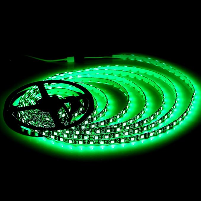 SUPERNIGHT LED Strip Lights, 16.4FT 5M SMD 5050 Waterproof 300LEDs RGB Color Changing Flexible LED Light Strip for Bedroom, TV Back Lighting, Christmas, Valentine's Day (Black PCB)