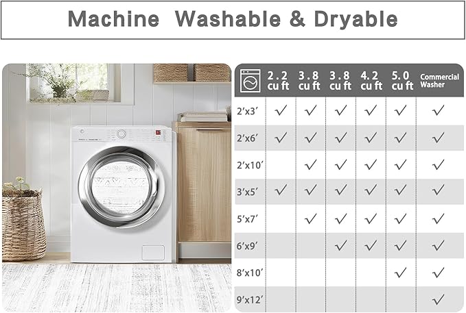 Srugn Moroccan Washable Rugs 8x10 Area Rugs for Living Room,Bedroom,Dining Room- Large Ultra Soft Faux Wool Retro Carpet,Non Slip&Non-Shedding Low Pile Vintage Print Rug for Home Office-(Gray-White)