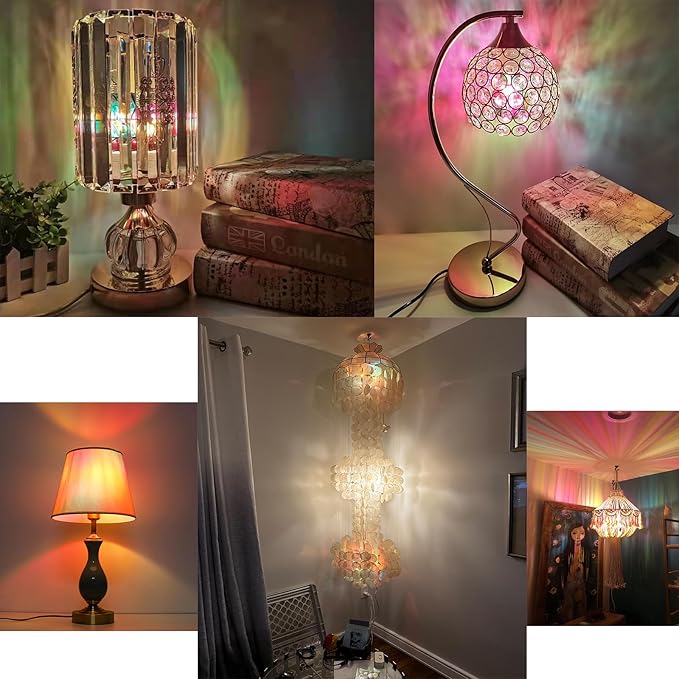 Stained Glass LED Light Bulb, 3.5W E26 Base A19/A60 Color Bulb 120V, Frosted Ambiance Bulb for Home Lighting, Party, Festive Decoration, 2 Pack Non-Dimmable