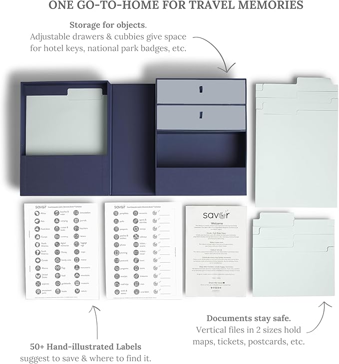Savor | Travel and Adventure All-in-One Organizer | One Convenient Home to Keep Your Travel and Adventure Keepsakes, Disney Mementos, Guides, Maps, Photos, Badges and Souvenirs Safe and Organized