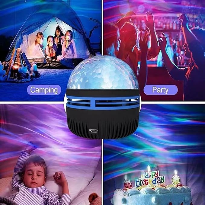 2 in 1 Northern Galaxy Light, Northern Lights and Ocean Wave Projector with Remote CoLntrol, RGB Colorful Night Light for Bedroom Home Decor Gifts (Aurora & Wave)