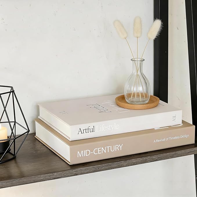 Elegant Decorative Books Boxes for Home Decor, Faux Books Storage Box Decor for Decoration, Aesthetic Books for Coffee Table, Modern Home Decor and Keepsakes (Style B)