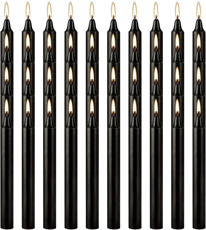 YOROXRG Set of 40 Black Candles – Spell Chime Candles for Halloween, Rituals, Prayer, Birthdays, Meditation, Altar - 4 Inch Tall, Unscented
