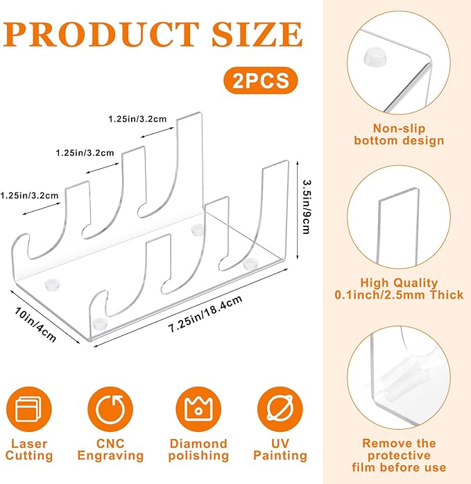Teenyyou 12 Pcs Acrylic China Display Stand Set Include 6 Clear Rectangular Acrylic Dinnerware Display Shelves 2 Pcs 3 Tier Plate China Stand 4 Teacup Saucer Rack for Tableware Organizer Candy Dessert