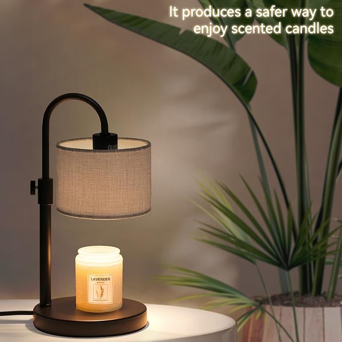 FINCMY Candle Warmer Lamp with Timer, Dimmable Candle Wax Warmer Candle Lamp with 2 Bulbs, Mothers Day Gifts Birthday Gifts for Women Bedroom Home Decor (Gray-Upgraded)
