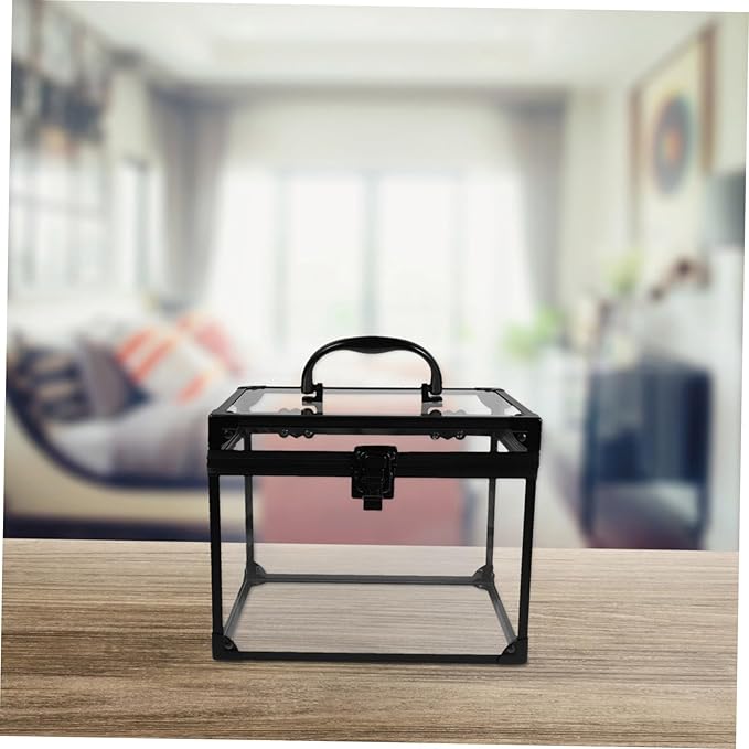 Transparent Lockable Jewelry and Cosmetic Organizer Case for Travel and Home Use Clear Makeup Display Box for Vanity Bathroom Dresser with Ample Storage Capacity