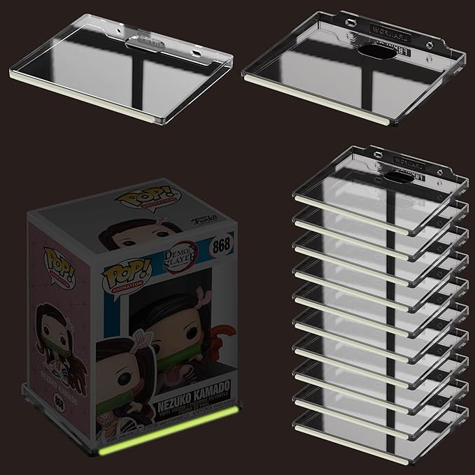 Wall Display Shelves for Funko Pop Anime Figure, Display Ledges with Glow in The Dark Strips, Collector Shelves for Action Figures Game Room, Mini Collectibles Shelves Holds up to 2 lb (12 pack clear)