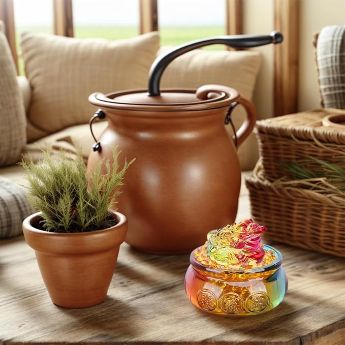 Feng Shui Treasure Basin Colorful Crystal Glass Lucky Money Toad and About 30 PCS Ingot Yuan Bao, Treasure Basin, Golden Toad Ideal Adornment for Attracting Wealth, Office Home Decor