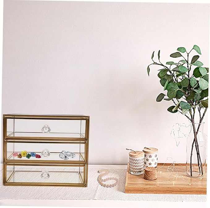 Multi-layer Transparent Jewelry Storage Case Elegant Drawer Organizer for Necklaces Rings and Bracelets Stylish Desktop Display Container for Home Dorm Use Large