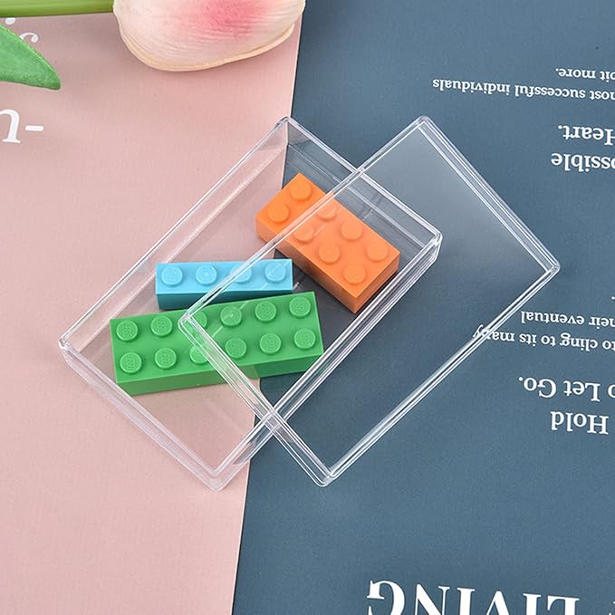 KissYou Acrylic Box With Lid 4 Pieces Small Clear Rectangle Boxes Jewelry Storage Contanier Wedding Party Gift Candy Boxes
