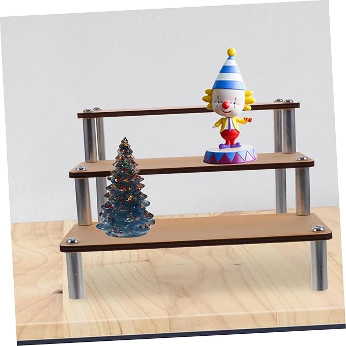 Ciieeo Make up Organizers Wooden Riser Display Stand Craft Display Rack Elegant Counter for Collections