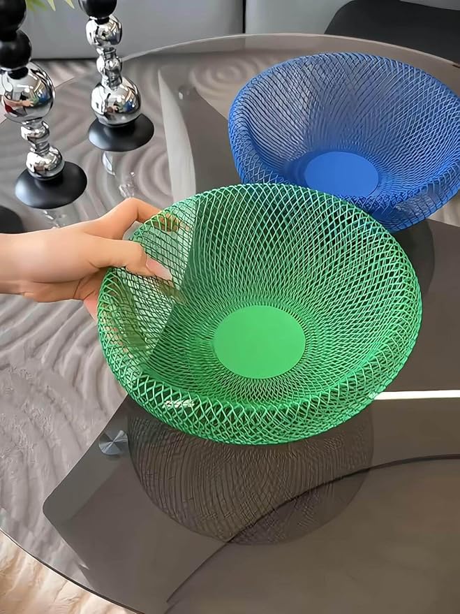 Nest Fruit Bowl with Drainer - Modern Home Decor, Creative Fruit Basket for Kitchen Counter, Dining Table, Living Room Coffee Table - Stylish Ins Aesthetic Storage & Display (Green)