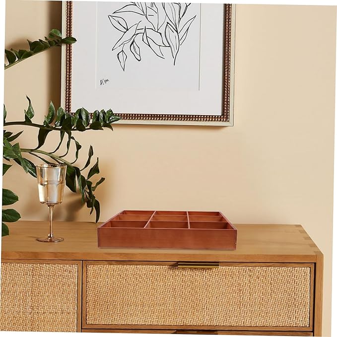 GLEAVI Wooden Organizer Box for Parts and Accessories Multi-compartment Storage for Jewelry Makeup and Office Supplies Stylish and Space-efficient Design