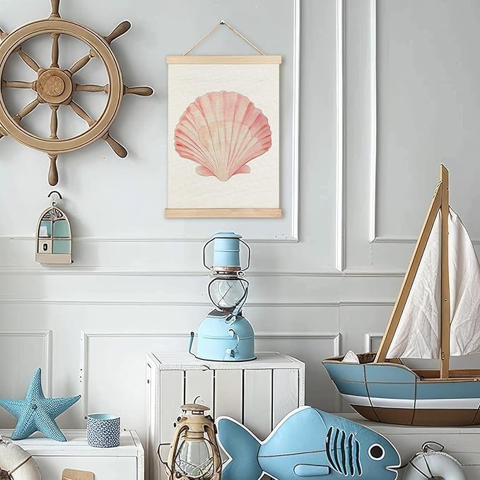 Coastal Cowgirl Granddaughter Room Decor, Pink Seashell Wall Art Poster, Coastal Wall Decor, Seashell Wall Decor, Beach Wall Decor, Preppy Beach Room Decor, Beach House Decor, 12x16 Inches
