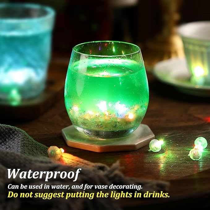 100Pcs Balloon Lights with Clear Hanging Line, 5 Mix Colors Balloons Light for Party Paper Lantern Decorations, Easter Eggs Birthday Wedding Halloween Christmas Decoration-Mixed Colors
