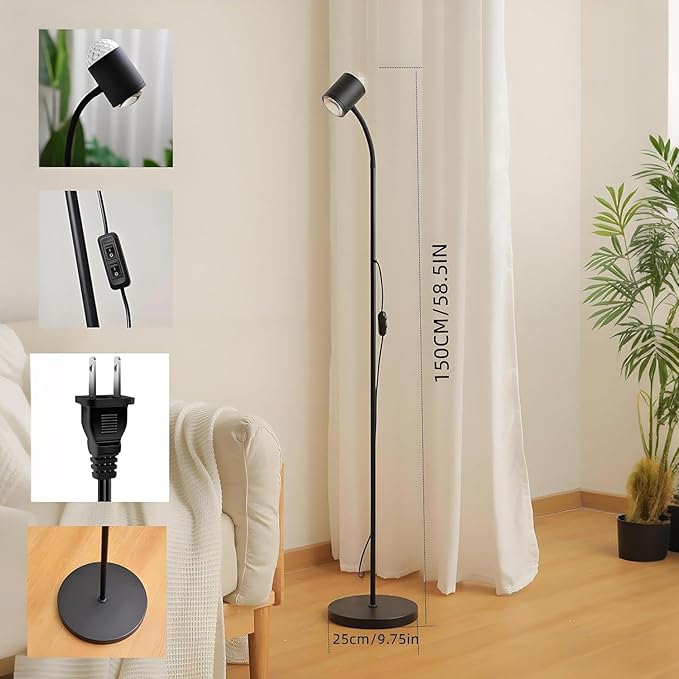 Sunset Projection Floor Lamp with 3D Waves, Dual Head Sunset Lamp with Creative DIY Mode, Multiple Colors and Interchangeable Background Mode, 360 ° Rotating Atmosphere, Sunset Mood Floor Light