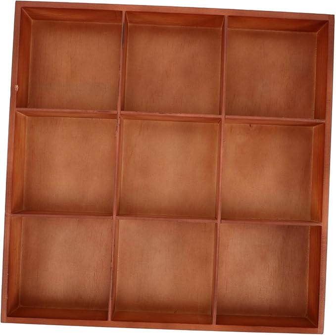 GLEAVI Wooden Organizer Box for Parts and Accessories Multi-compartment Storage for Jewelry Makeup and Office Supplies Stylish and Space-efficient Design