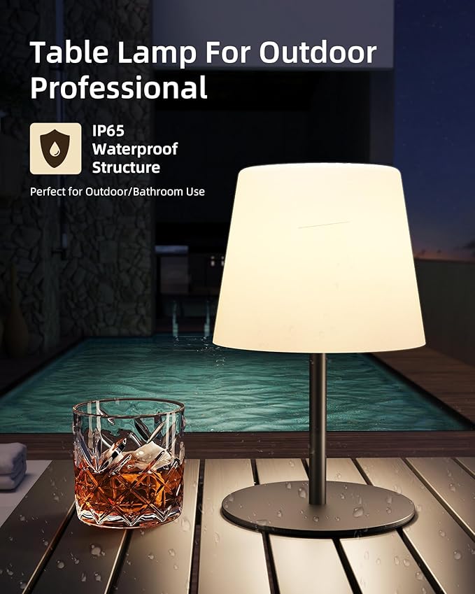 EZVALO Spa-Like Shower Lamp – IP65 Waterproof Bathroom Lamp, Rechargeable Cordless Mood Light, 3 Color Temps for Relaxing Bathroom & Bathtub Experience 1 Pack (Black)
