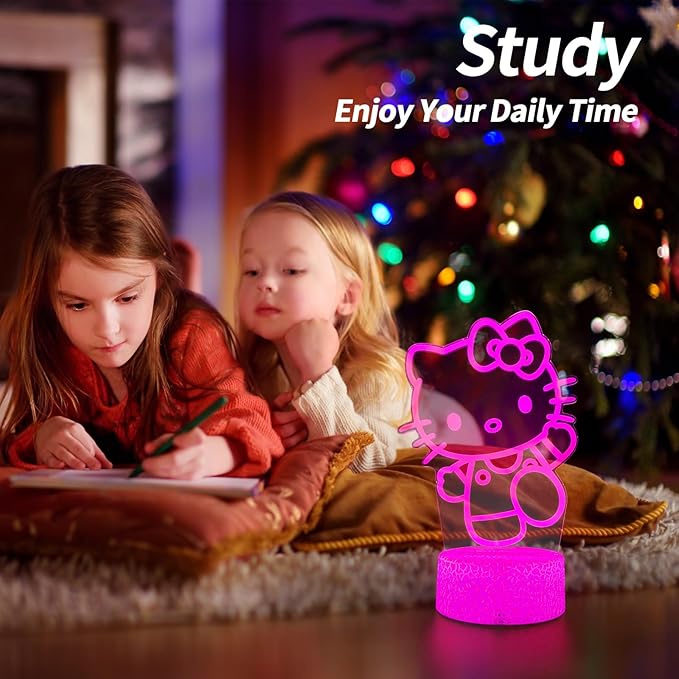 AIHYING Cat Night Light Cute Night Light - Anime Charater 16 Color Change Decor Kitty Lamp with Remote, Dim, Timer,Kids Gifts for Christmas Birthday,Nursery Baby