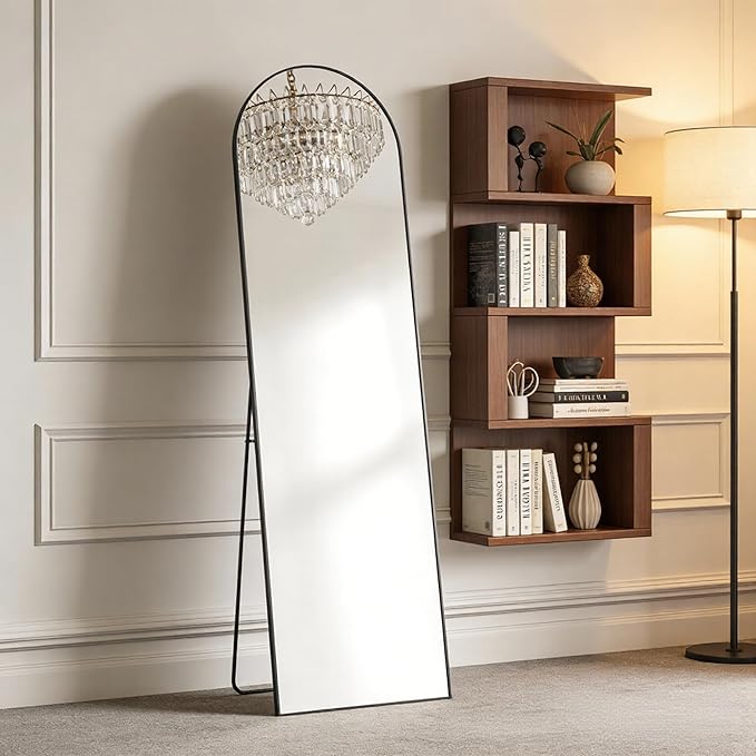 NEWBULIG Full Length Mirror, Full Body Floor Mirror with Aluminum Alloy Thin Frame, Wall or Standing Mirror for Bedroom, Living Room, Dressing Room