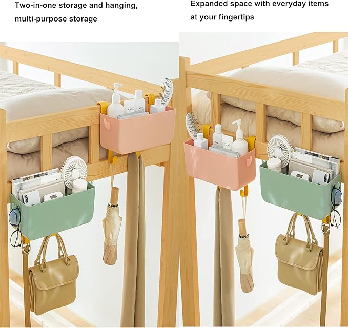 Bedside Organizer Storage Caddy Hanging as Bunk Bed Storage Accessories Handrail Multi Pockets for Dorm Bunk Bed Shelf