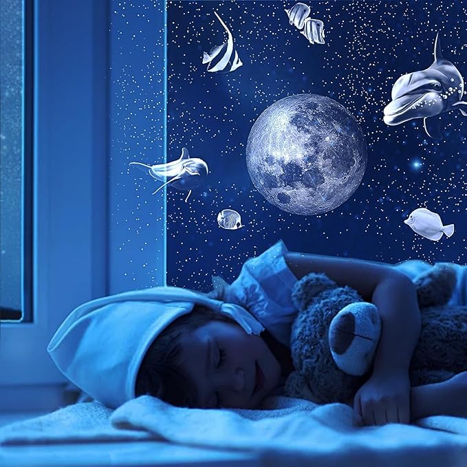 HD Moon Projector Shooting Star Manual Focus,Romantic LED Night Light Bedroom Atmosphere Projection Decoration
