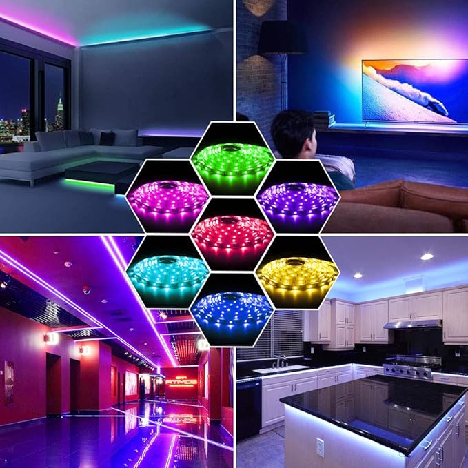 Rainbow Chasing USB LED Lights Strip 16.4ft, Dreamcolor USB Powered LED Light with 17-Key Remote Controller Waterproof RGB LED Flexible Light TV, Bedroom, Desk, Mirror, PC, Camping & Home Decor