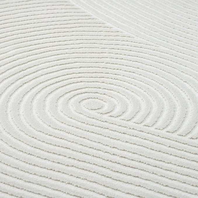 Abani Neutral Cream Area Rug 9' x 12' | White Luxury Zen Carpet | Minimalist Ivory Rugs for Bedroom, Living Room and Dining