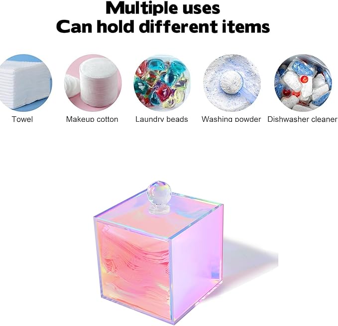 KissYou Acrylic Box with Lid Clear Display Case Gift wrap Boxes Prism Box Transparent Square Cube Storage Organizer Containers for Wedding,Birthday