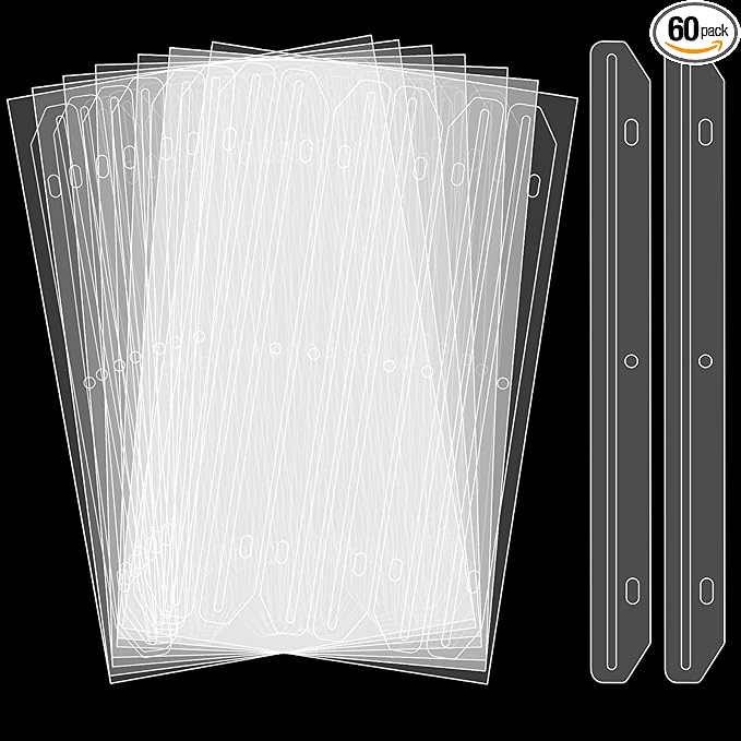 60 Pcs Magazine Holders 3 Hole Punched Plastic Binder Accessories 3 Ring Binder Magazine Collection Storage for Magazines File Book Organizer (Translucent White)