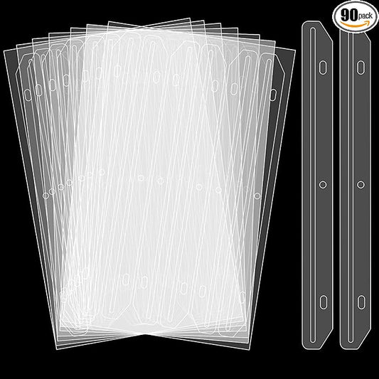 90 Pcs Magazine Holders 3 Hole Punched Plastic Binder Accessories 3 Ring Binder Magazine Collection Storage for File Book Organizer (Translucent White)