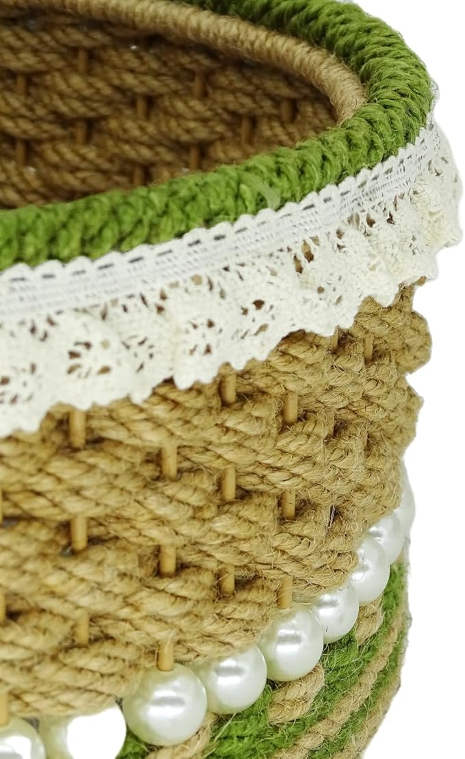 Zenpeace Wicker Small Basket, Suitable For Hand-Woven Basket with Handle In Bedrooms, Kitchens, Bathrooms and Living Rooms, for Organizing and Decorating Projects, Storage Various Items and Keys