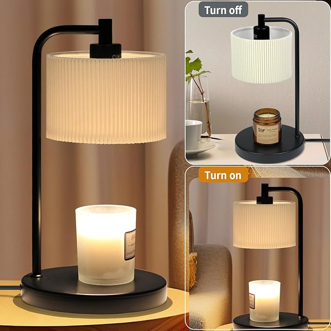NITOWOLF Candle Warmer Lamp with Timer, Dimmable Wax Warmer Lamp Candle Lamp for Scented Candles with Bulbs, Mothers Day Gifts for Mom, Birthday Gifts for Women(Black)