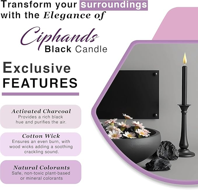Howemon Spell Chime Candles 40 pcs Black Candles, 4" Tall Unscented Mini Taper Candle for Witchcraft, Wiccan Altar, Magic Tools, Rituals, Prayer, Meditation and Party Decoration