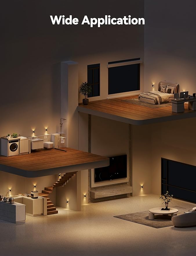 Brightown 2 Pack White Night Lights Plug into Wall, Modern Night Light with Rotating Plug, Dusk to Dawn Sensor, 0-100LM Stepless Dimming Aora Night Light for Hallway Bedroom Bathroom, Soft White