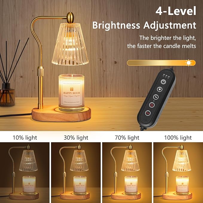 Imenlox Candle Warmer Lamp, with Timer and Dimmer, Adjustable Height, for Mom, Birthday for Women Mom, House Warming Gifts Room Decor, Wax Warmer (7 Color)
